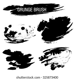 Vector set of grunge brush strokes