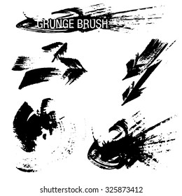 Vector set of grunge brush strokes