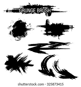 Vector set of grunge brush strokes