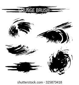 Vector set of grunge brush strokes