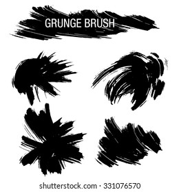 Vector set of grunge brush strokes