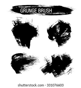 Vector Set Grunge Brush Strokes: Vector De Stock (libre De Regalías ...