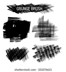 Vector set of grunge brush strokes