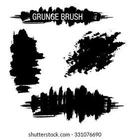Vector set of grunge brush strokes