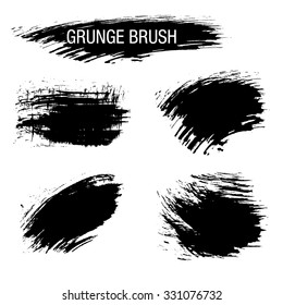 Vector set of grunge brush strokes