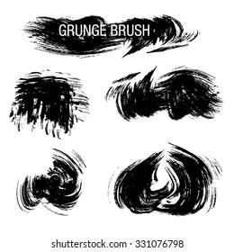 Vector set of grunge brush strokes