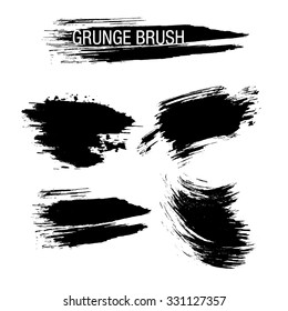Vector set of grunge brush strokes