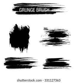 Vector set of grunge brush strokes