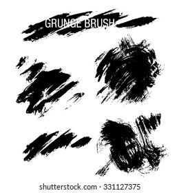 Vector set of grunge brush strokes