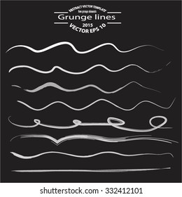 Vector Set of grunge brush strokes. Black vector brush strokes collection. Set of brushes and other design elements, hand drawn with ink.