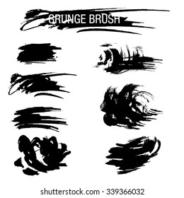 Vector set of grunge brush strokes