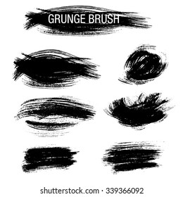 Vector set of grunge brush strokes