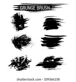 Vector set of grunge brush strokes