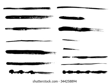 Vector set of grunge brush strokes