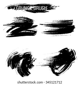 Vector set of grunge brush strokes