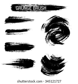 Vector set of grunge brush strokes