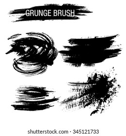 Vector set of grunge brush strokes