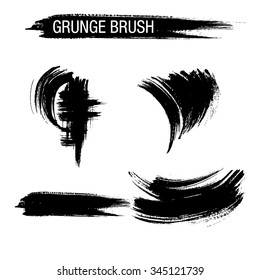 Vector set of grunge brush strokes