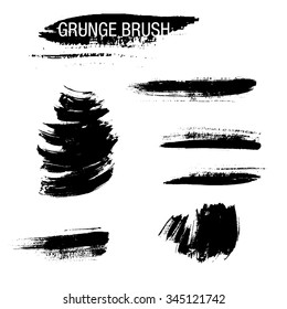 Vector set of grunge brush strokes