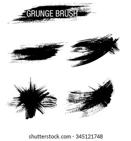Vector set of grunge brush strokes