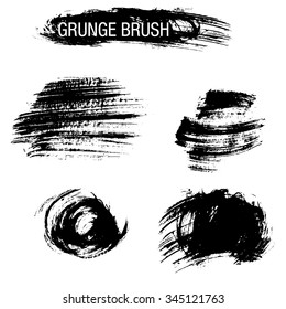 Vector set of grunge brush strokes