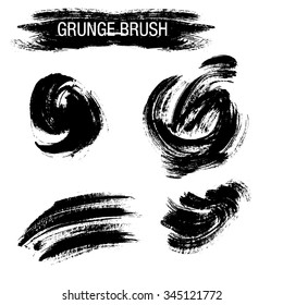 Vector set of grunge brush strokes