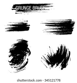 Vector set of grunge brush strokes