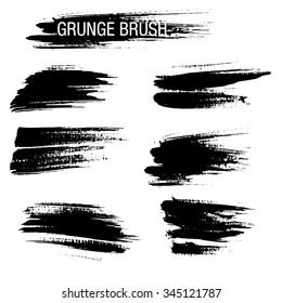 Vector set of grunge brush strokes