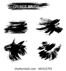 Vector set of grunge brush strokes