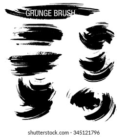 Vector set of grunge brush strokes