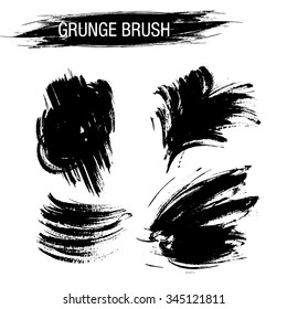Vector set of grunge brush strokes