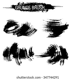 Vector set of grunge brush strokes