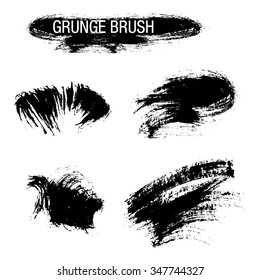 Vector set of grunge brush strokes