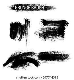 Vector set of grunge brush strokes