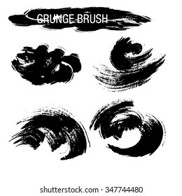 Vector set of grunge brush strokes