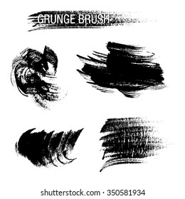 Vector set of grunge brush strokes