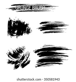 Vector set of grunge brush strokes