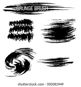 Vector set of grunge brush strokes