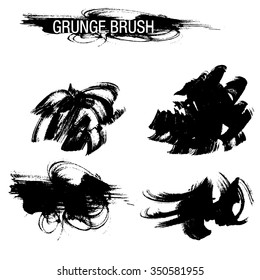 Vector set of grunge brush strokes