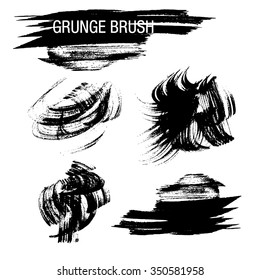 Vector set of grunge brush strokes