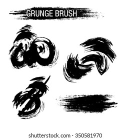 Vector set of grunge brush strokes