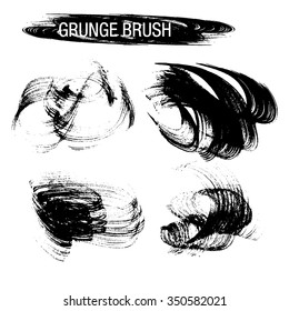 Vector set of grunge brush strokes