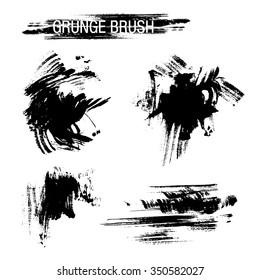 Vector set of grunge brush strokes