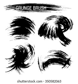 Vector set of grunge brush strokes