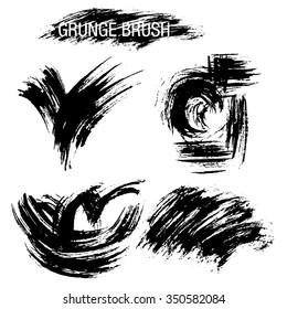Vector set of grunge brush strokes