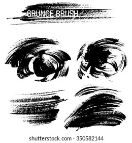 Vector set of grunge brush strokes