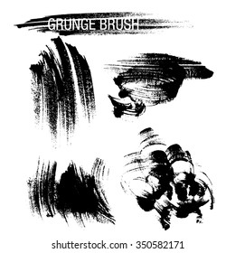 Vector set of grunge brush strokes