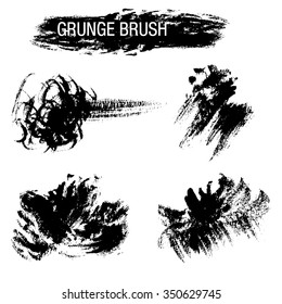 Vector set of grunge brush strokes