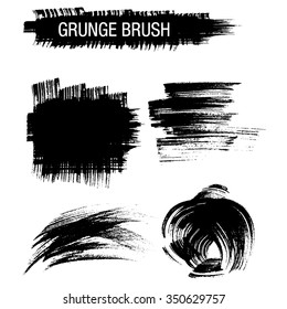 Vector set of grunge brush strokes