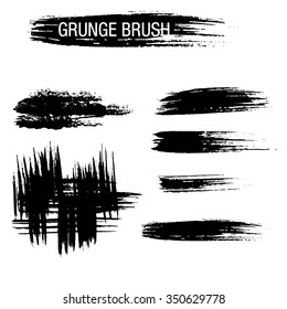 Vector set of grunge brush strokes